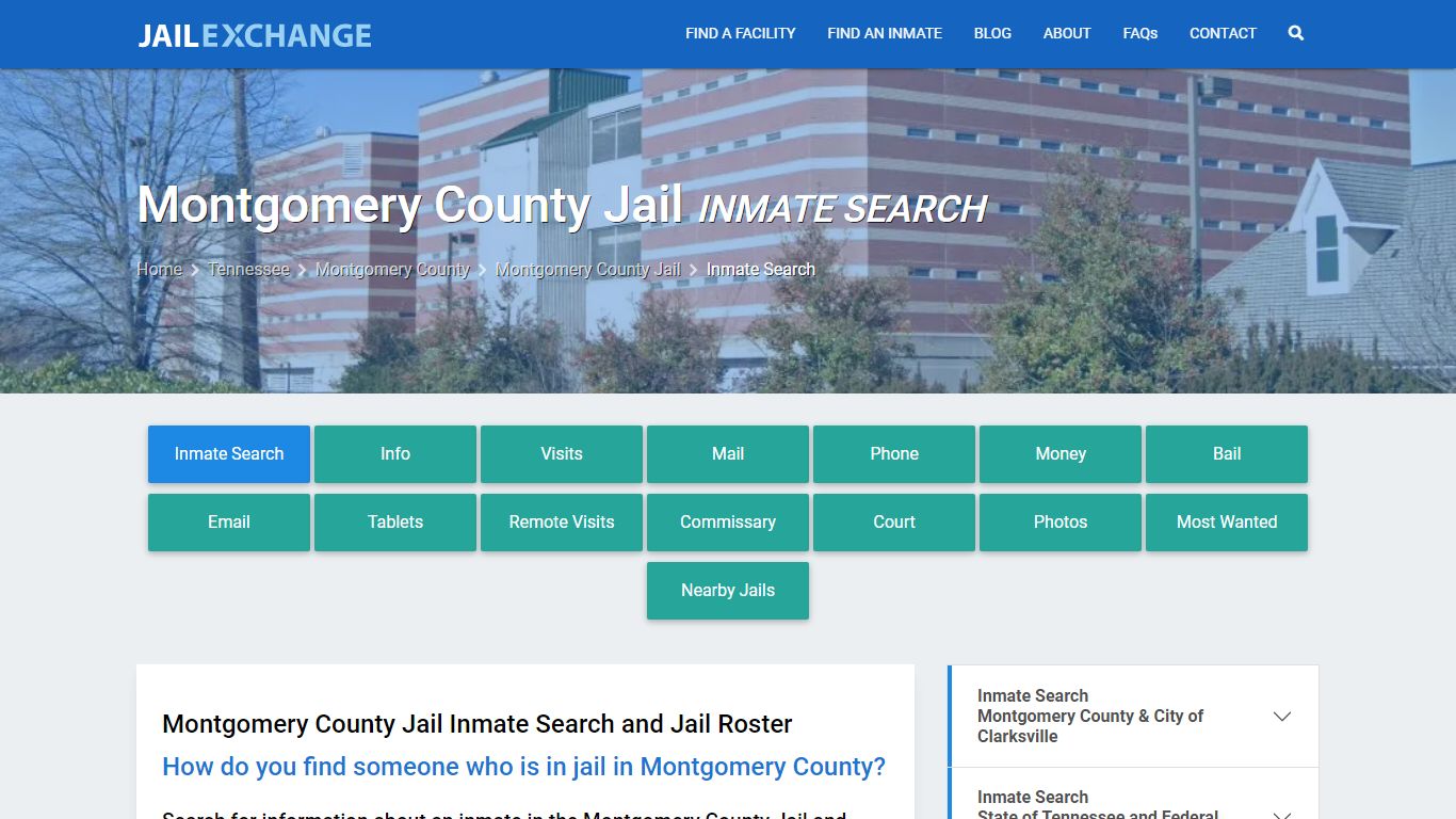 Inmate Search: Roster & Mugshots - Montgomery County Jail, TN